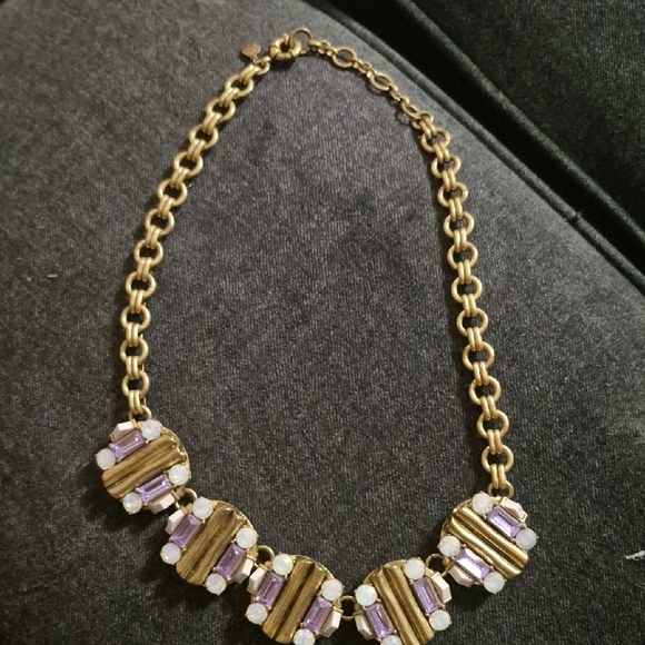 J. Crew Jewelry - J crew Elegant Gold and Purple Necklace